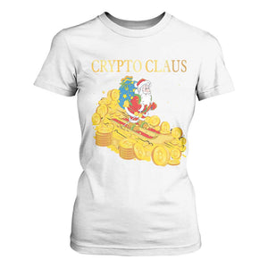 Funny Christmas Bitcoin Crypto Claus T Shirt For Women TS09 White Print Your Wear