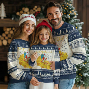 Funny Christmas Bitcoin Crypto Claus Ugly Christmas Sweater TS09 Navy Print Your Wear