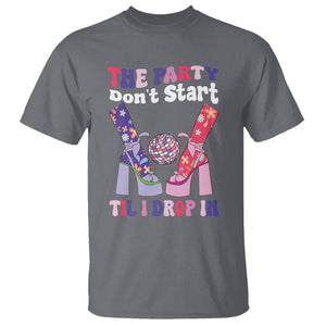 The Party Don't Start Till I Drop In Boujee Disco Ball Retro Groovy T Shirt TS09 Charcoal Printyourwear