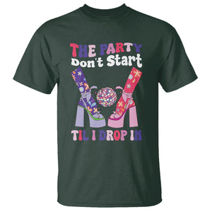 The Party Don't Start Till I Drop In Boujee Disco Ball Retro Groovy T Shirt TS09 Dark Forest Green Printyourwear