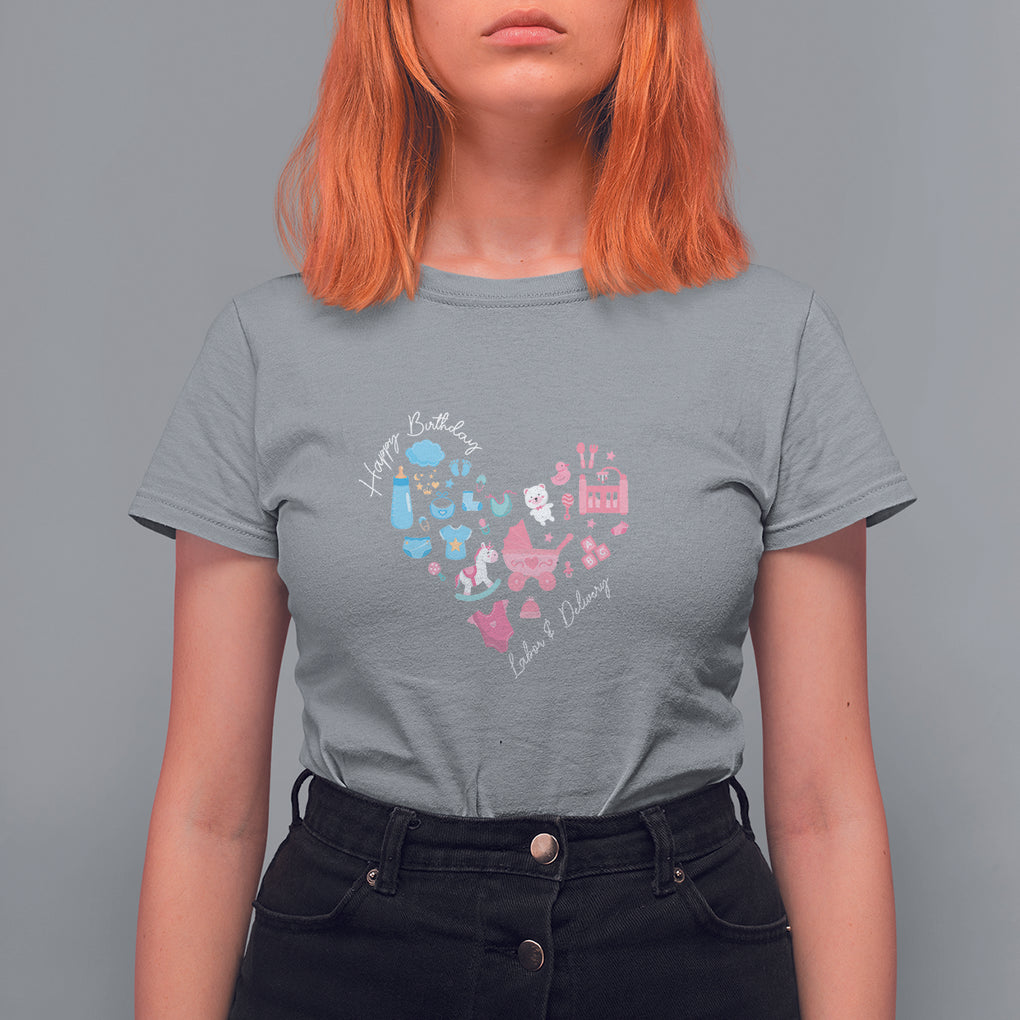 Happy Birthday Specialist Labor and Delivery RN or OB Nurse T Shirt For Women TS09 Sport Gray Printyourwear