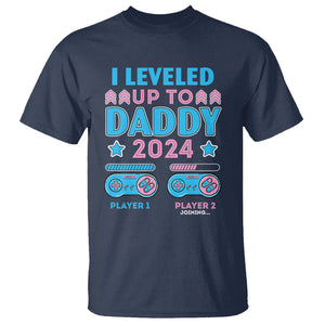 I Leveled Up To Daddy 2024 Funny Soon To Be Dad T Shirt TS09 Navy Printyourwear
