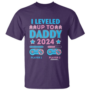 I Leveled Up To Daddy 2024 Funny Soon To Be Dad T Shirt TS09 Purple Printyourwear