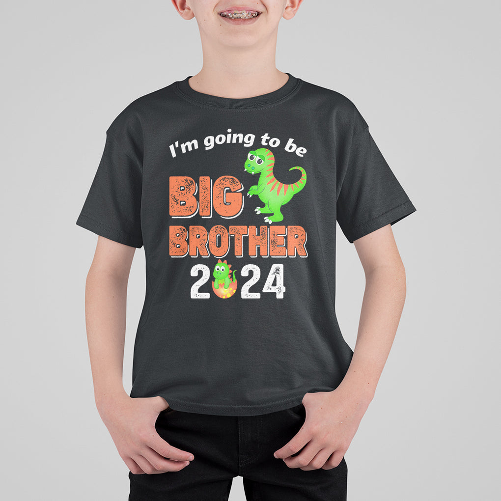 I'm Going To Be Big Brother 2024 Dinosaur Bro Baby T Shirt For Kid TS09 Black Printyourwear