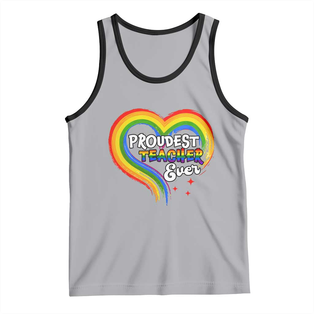 LGBT History Month Tank Top Proudest Teacher Ever Teaching Proud Rainbow TS09 Athletic Heather Black Print Your Wear
