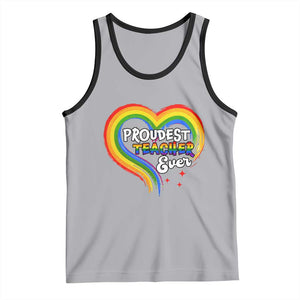 LGBT History Month Tank Top Proudest Teacher Ever Teaching Proud Rainbow TS09 Athletic Heather Black Print Your Wear