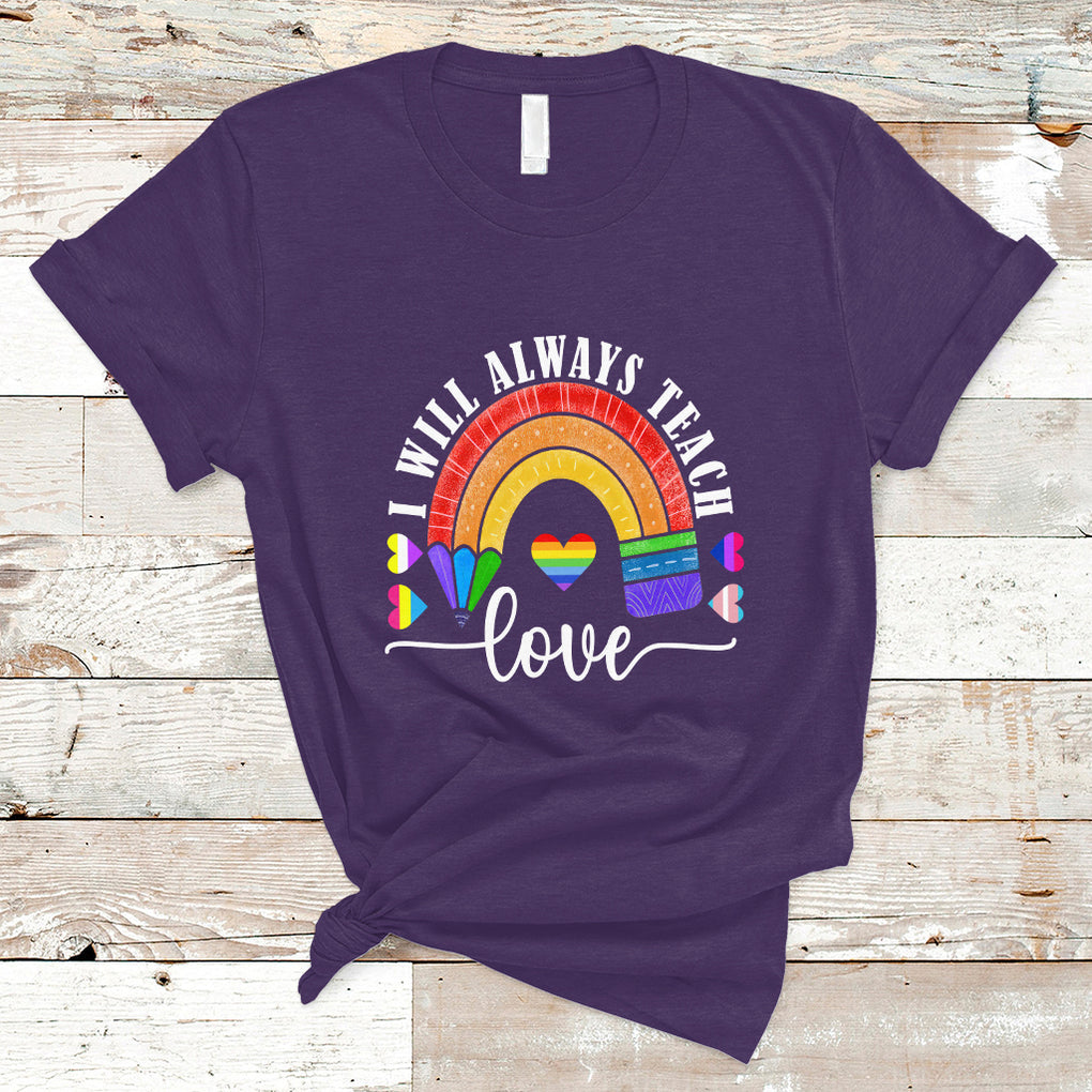 LGBT History Month T Shirt Proudest Teacher Ever Teaching Proud Rainbow TS09 Purple Printyourwear