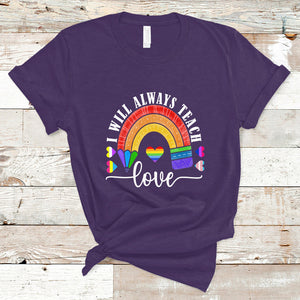LGBT History Month T Shirt Proudest Teacher Ever Teaching Proud Rainbow TS09 Purple Printyourwear