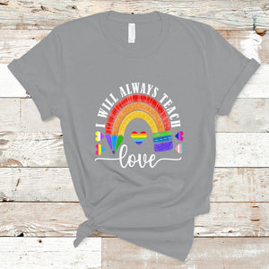 LGBT History Month T Shirt Proudest Teacher Ever Teaching Proud Rainbow TS09 Sport Gray Printyourwear