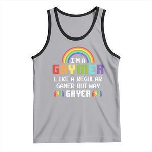Gaymer Like A Regular Gamer But Way Gayer LGBT Rainbow Gaming Tank Top TS09 Athletic Heather Black Print Your Wear