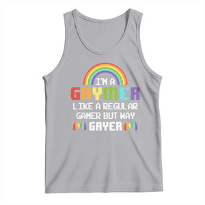 Gaymer Like A Regular Gamer But Way Gayer LGBT Rainbow Gaming Tank Top TS09 Athletic Heather Print Your Wear