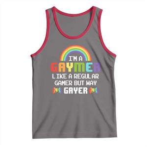 Gaymer Like A Regular Gamer But Way Gayer LGBT Rainbow Gaming Tank Top TS09 Deep Heather Red Print Your Wear