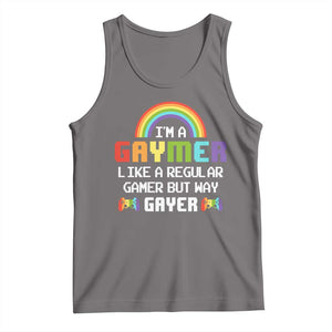 Gaymer Like A Regular Gamer But Way Gayer LGBT Rainbow Gaming Tank Top TS09 Deep Heather Print Your Wear