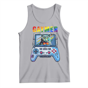 Gaymer Cat LGBT Gay Pride Rainbow Video Game Tank Top TS09 Athletic Heather Print Your Wear