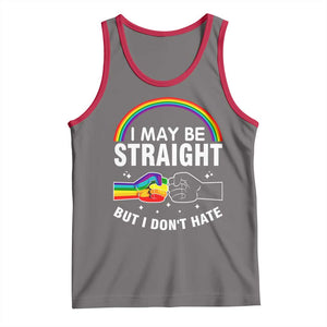 I May Be Straight But I Don't Hate LGBT Pride Tank Top TS09 Deep Heather Red Print Your Wear