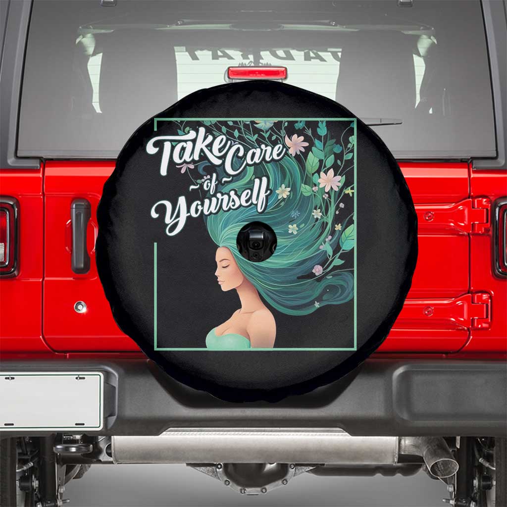 Mental Health Spare Tire Cover Take Care Of Yourself Self-Love Body Positive TS09 Black Print Your Wear