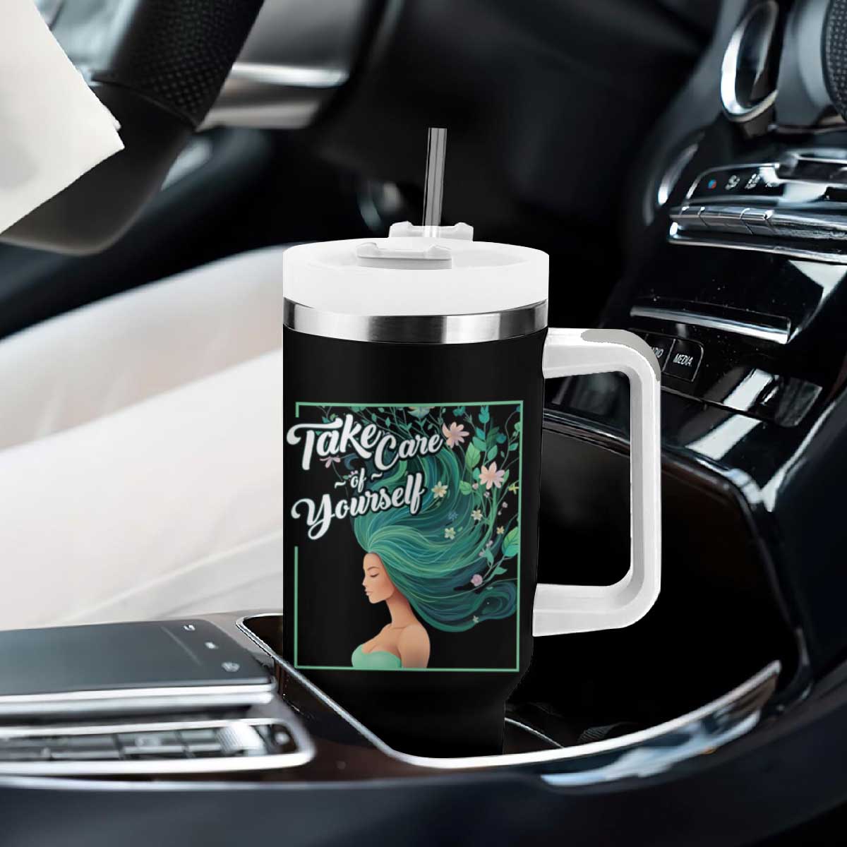 Take Care Of Yourself Self-Love Body Positive Mental Health Tumbler With Handle TS09 Print Your Wear