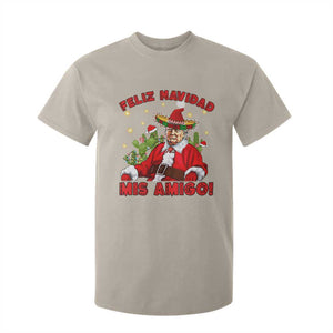 Funny Mexico Xmas Trump T Shirt For Kid Feliz Navidad Mis Amigo Trump Santa TS09 Sand Print Your Wear