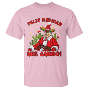 Funny Mexico Xmas Trump T Shirt Feliz Navidad Mis Amigo Trump Santa TS09 Light Pink Print Your Wear
