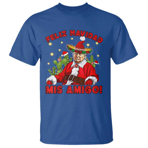 Funny Mexico Xmas Trump T Shirt Feliz Navidad Mis Amigo Trump Santa TS09 Royal Blue Print Your Wear