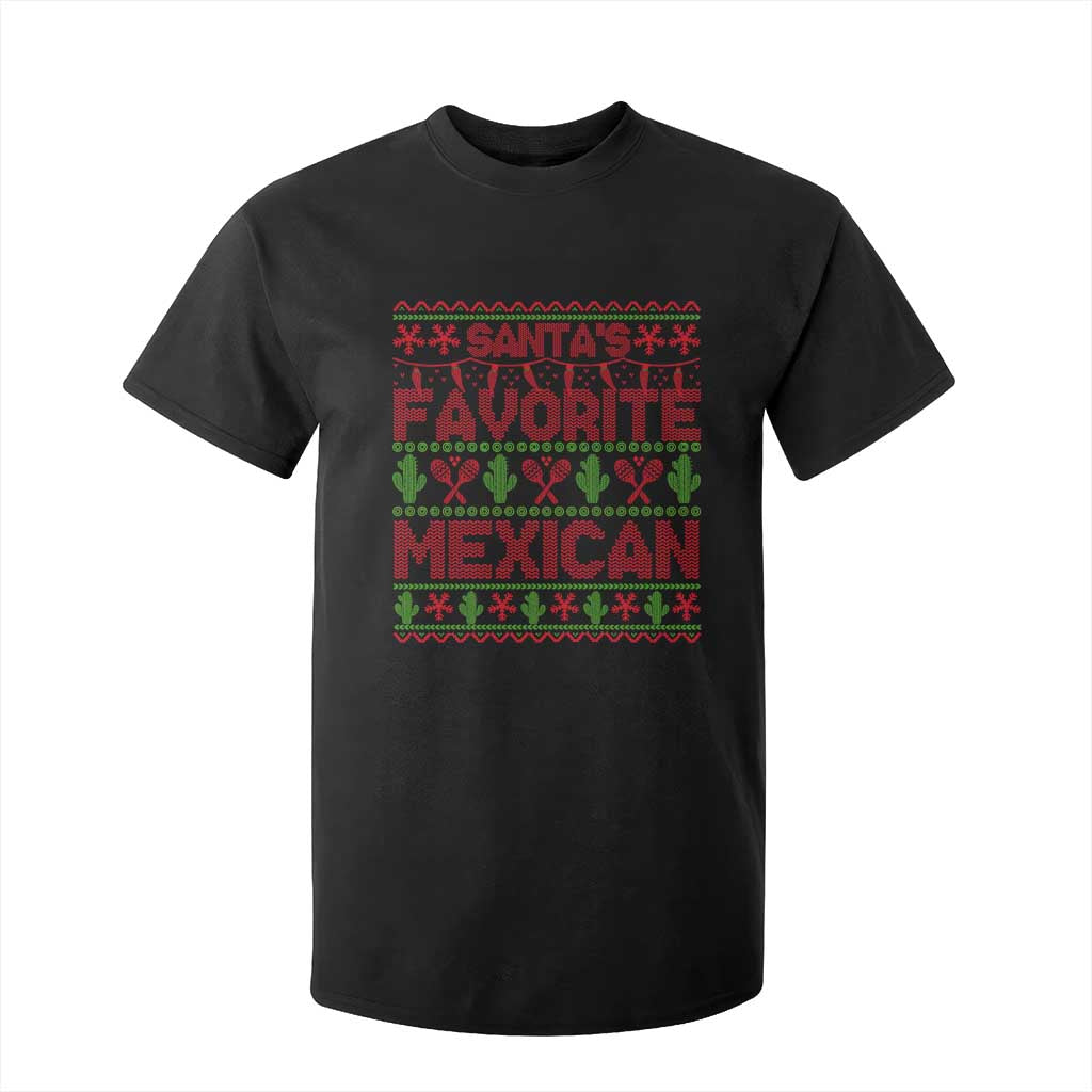 Funny Mexico Xmas T Shirt For Kid Santa' Favorite Mexican TS09 Black Print Your Wear