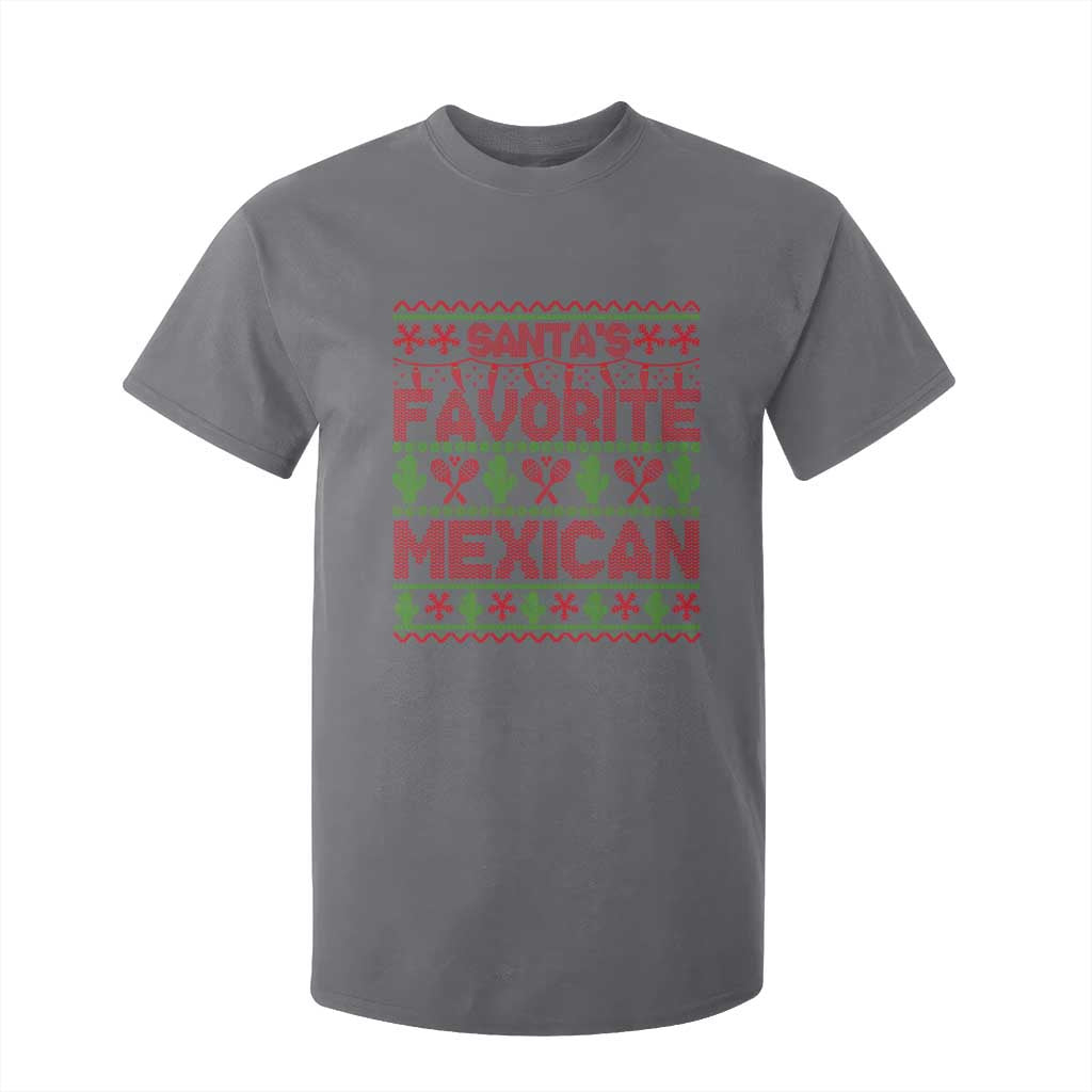 Funny Mexico Xmas T Shirt For Kid Santa' Favorite Mexican TS09 Charcoal Print Your Wear