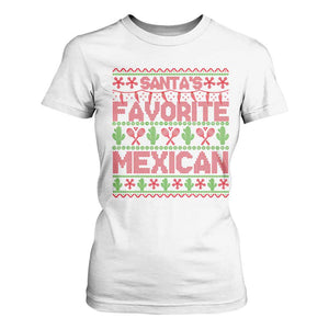 Funny Mexico Xmas T Shirt For Women Santa' Favorite Mexican TS09 White Print Your Wear