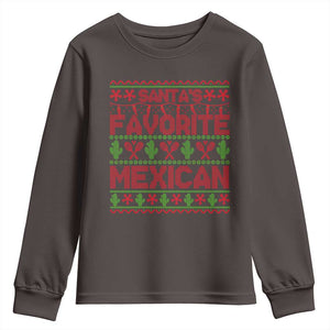 Funny Mexico Xmas Youth Sweatshirt Santa' Favorite Mexican TS09 Dark Chocolate Print Your Wear