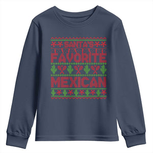 Funny Mexico Xmas Youth Sweatshirt Santa' Favorite Mexican TS09 Navy Print Your Wear