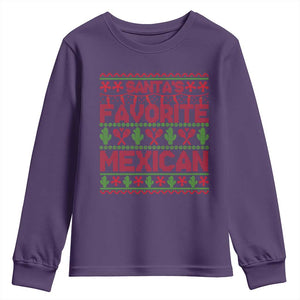 Funny Mexico Xmas Youth Sweatshirt Santa' Favorite Mexican TS09 Purple Print Your Wear