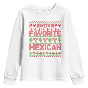Funny Mexico Xmas Youth Sweatshirt Santa' Favorite Mexican TS09 White Print Your Wear