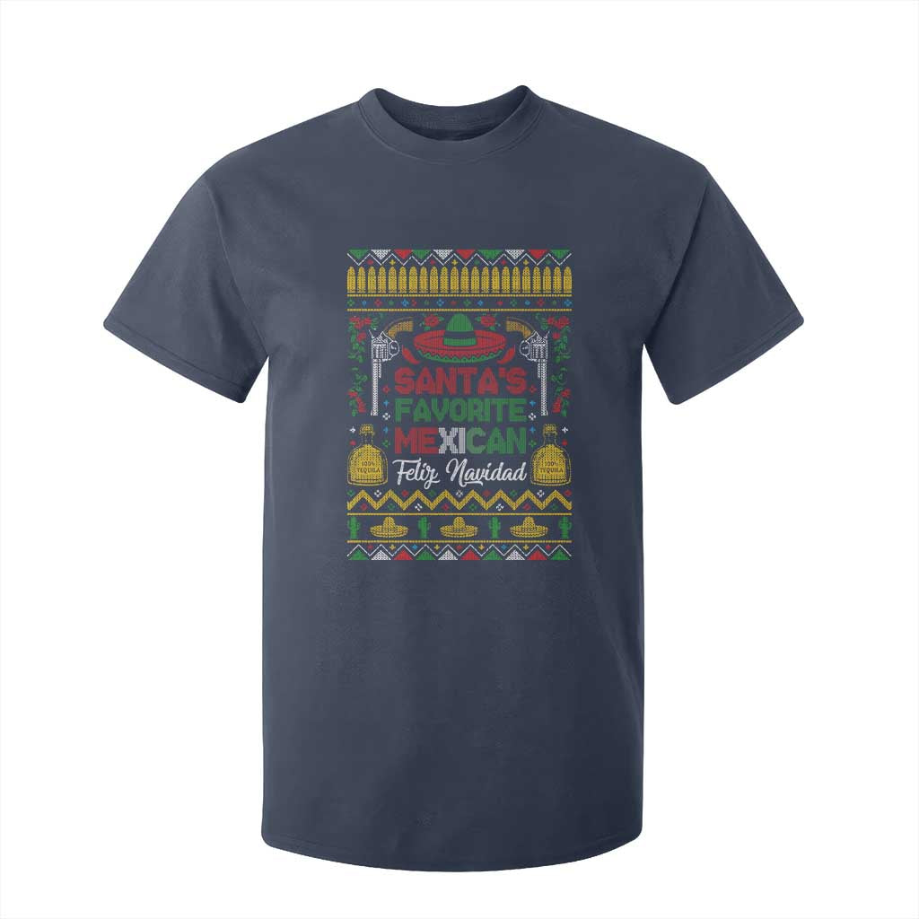 Funny Mexico Xmas Feliz Navidad T Shirt For Kid Santa' Favorite Mexican TS09 Navy Print Your Wear