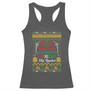 Funny Mexico Xmas Feliz Navidad Racerback Tank Top Santa' Favorite Mexican TS09 Dark Heather Print Your Wear