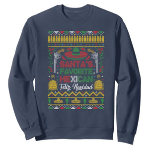 Funny Mexico Xmas Feliz Navidad Sweatshirt Santa' Favorite Mexican TS09 Navy Print Your Wear