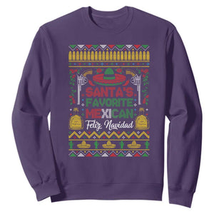 Funny Mexico Xmas Feliz Navidad Sweatshirt Santa' Favorite Mexican TS09 Purple Print Your Wear