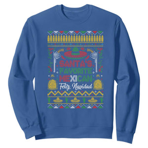 Funny Mexico Xmas Feliz Navidad Sweatshirt Santa' Favorite Mexican TS09 Royal Blue Print Your Wear