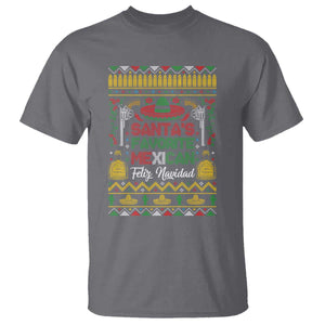 Funny Mexico Xmas Feliz Navidad T Shirt Santa' Favorite Mexican TS09 Charcoal Print Your Wear