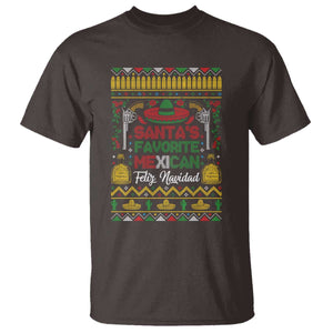 Funny Mexico Xmas Feliz Navidad T Shirt Santa' Favorite Mexican TS09 Dark Chocolate Print Your Wear
