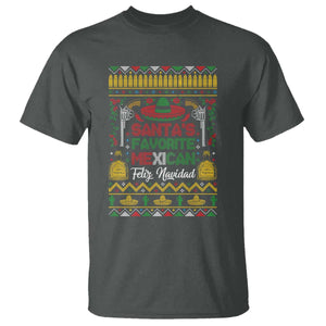 Funny Mexico Xmas Feliz Navidad T Shirt Santa' Favorite Mexican TS09 Dark Heather Print Your Wear