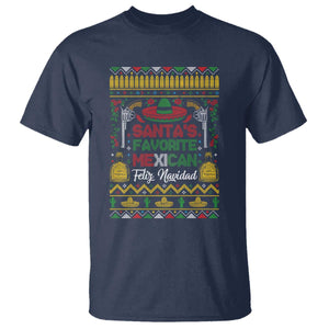 Funny Mexico Xmas Feliz Navidad T Shirt Santa' Favorite Mexican TS09 Navy Print Your Wear