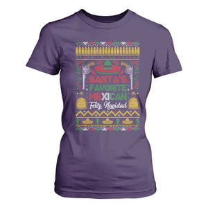 Funny Mexico Xmas Feliz Navidad T Shirt For Women Santa' Favorite Mexican TS09 Purple Print Your Wear