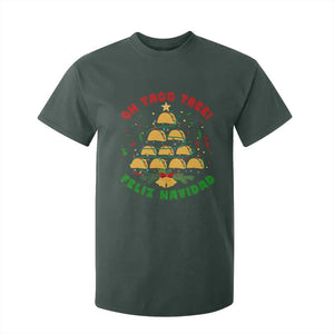 Funny Mexico Xmas T Shirt For Kid Oh Taco Tree Tacos Lover TS09 Dark Forest Green Print Your Wear