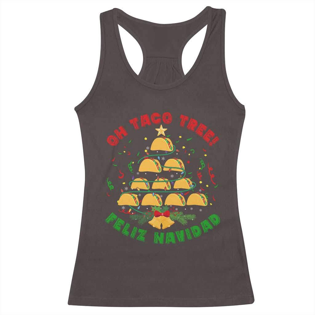 Funny Mexico Xmas Racerback Tank Top Oh Taco Tree Tacos Lover TS09 Dark Chocolate Print Your Wear