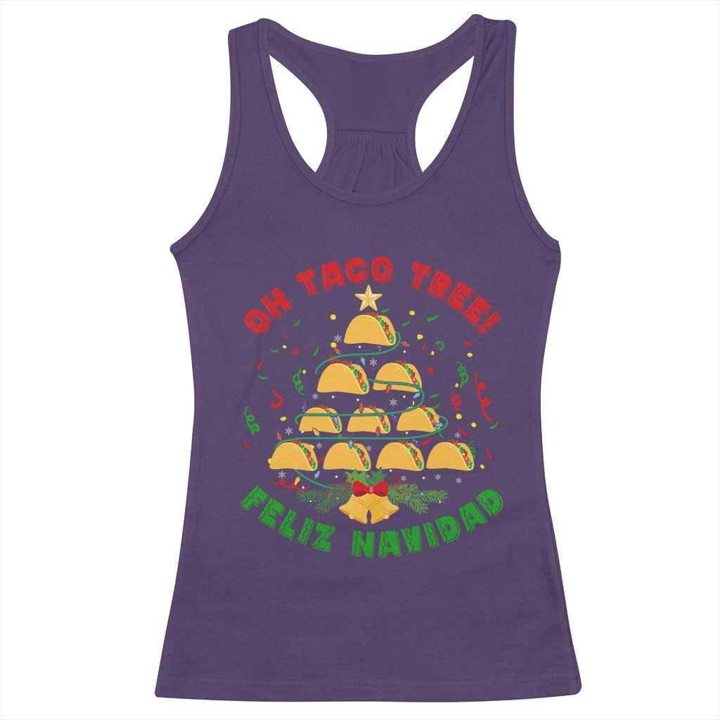 Funny Mexico Xmas Racerback Tank Top Oh Taco Tree Tacos Lover TS09 Purple Print Your Wear