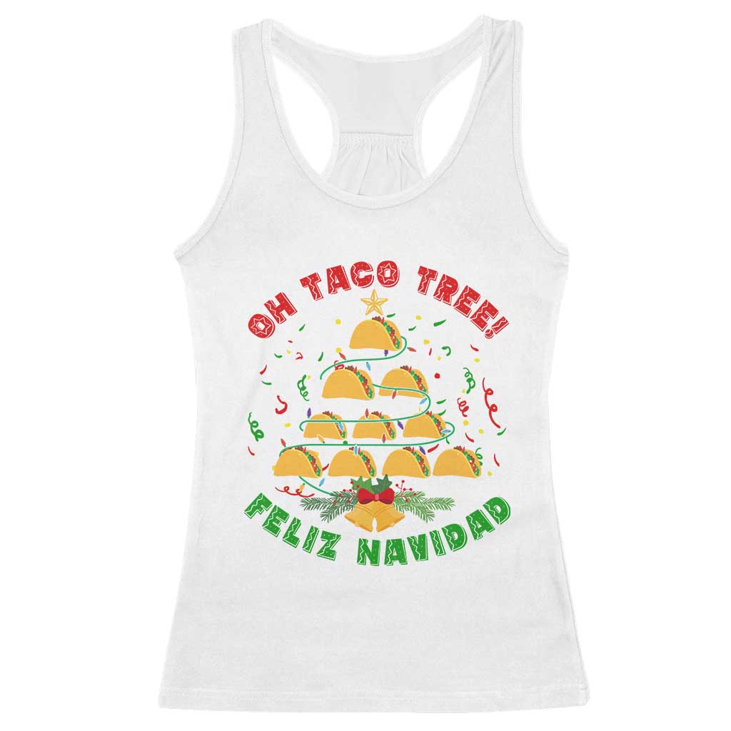 Funny Mexico Xmas Racerback Tank Top Oh Taco Tree Tacos Lover TS09 White Print Your Wear