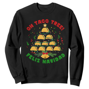 Funny Mexico Xmas Sweatshirt Oh Taco Tree Tacos Lover TS09 Black Print Your Wear
