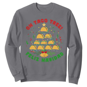 Funny Mexico Xmas Sweatshirt Oh Taco Tree Tacos Lover TS09 Charcoal Print Your Wear