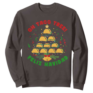 Funny Mexico Xmas Sweatshirt Oh Taco Tree Tacos Lover TS09 Dark Chocolate Print Your Wear
