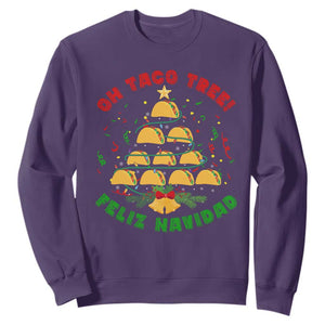 Funny Mexico Xmas Sweatshirt Oh Taco Tree Tacos Lover TS09 Purple Print Your Wear