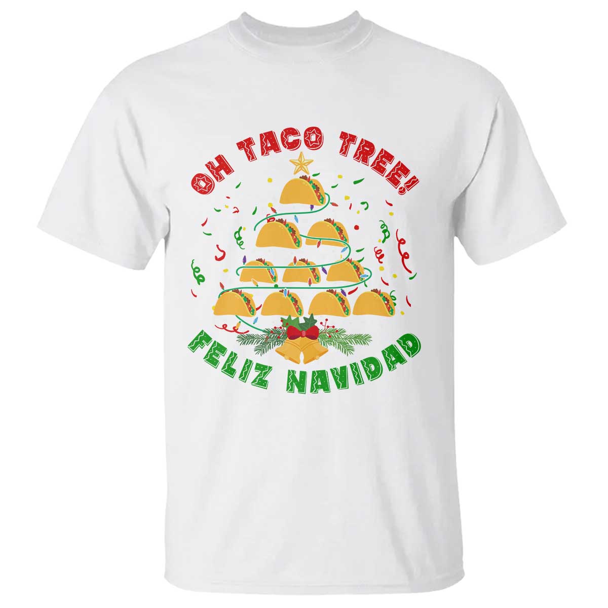 Funny Mexico Xmas T Shirt Oh Taco Tree Tacos Lover TS09 White Print Your Wear